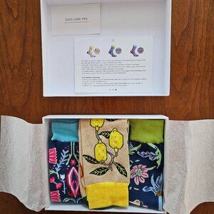 NIB Curator Socks 3-pack William Morris inspired Arts & Crafts design - medium
